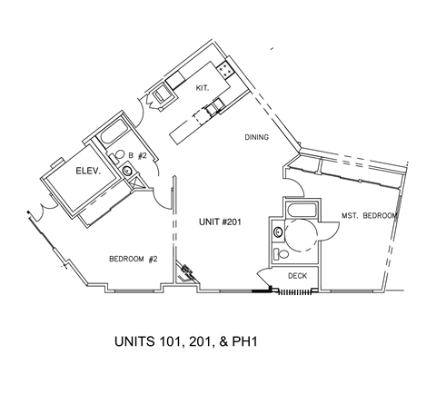 Floor plan for 2 beds, 2 baths, 1100 sqft